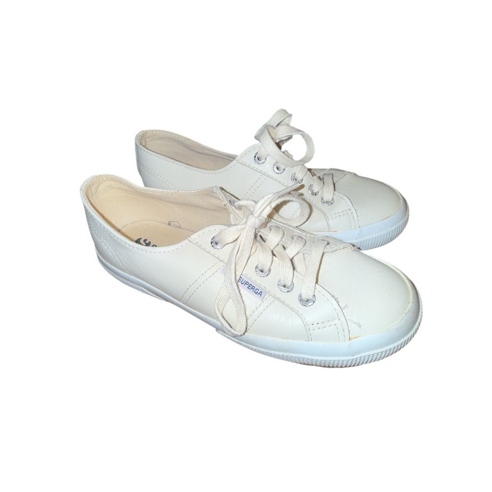 Superga Women's Off-White Canvas Sneakers - Picture 2 of 7